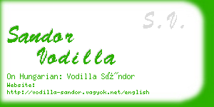 sandor vodilla business card